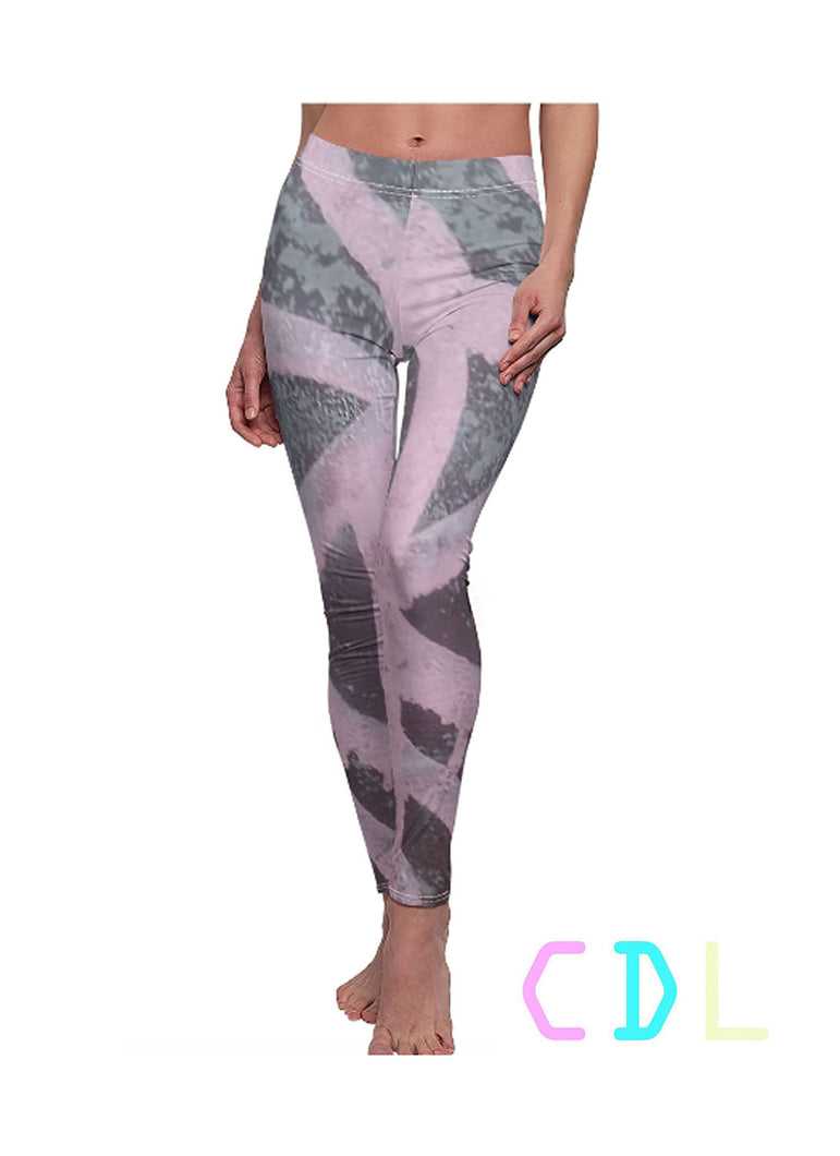 pink grafitti leggings made by chateau de lion front view cdl-legs-pinkgf-001