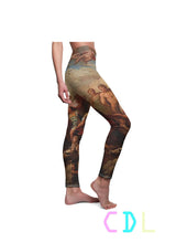 the trinity leggings made by chateau de lion renaissance art graphic print side view cdl-legs-trnty-001
