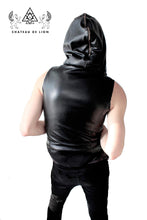 the cyber punk hooded vest jacket made by chateau de lion   back view cdl-vst-cybr-hd-blk