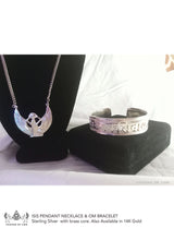 Egpytian Goddess isis pendant necklace and the shiva bracelet sterling silver made by chateau de lion front view cdl-neck-isis-pnd-01