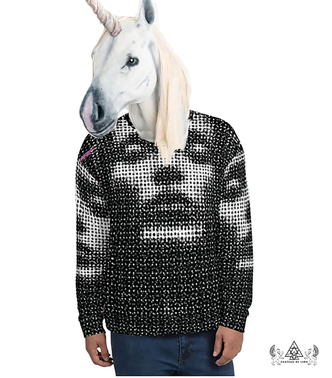 midnight priestess unisex sweatshirt made by chateau de lion front view cdl-swts-prstss-001