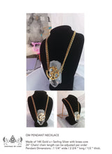 14k gold om crystal amulet neckclace made by chateau de lion   cdl-neck-om-crystl-01