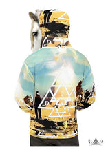 pyramid matrix unisex hoodie made by chateau de lion left back view cdl-hdy-pyrmd-mg-01