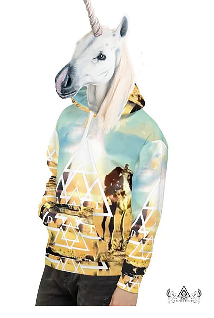 pyramid matrix unisex hoodie made by chateau de lion left side view cdl-hdy-pyrmd-mg-01