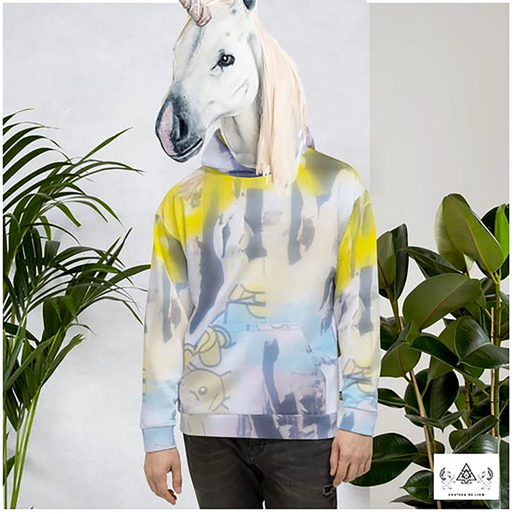 rise hoodie with grafitti graphic made by chateau de lion front view cdl-hdy-rse