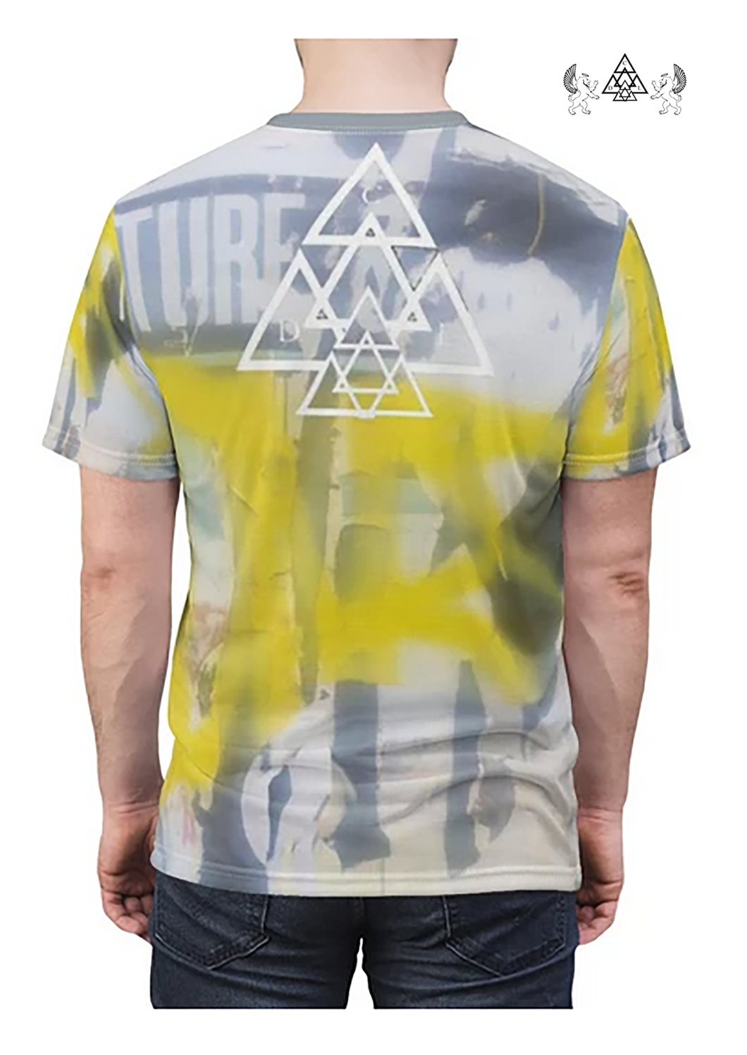 rise t shirt grafitti graphic made by chateau de lion back view cdl-tshrt-rise