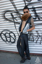 the silver cyber punk vest jacket made by chateau de lion front view cdl-slvr-vst-ho-01