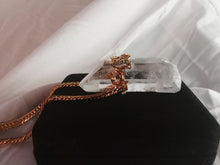 CHATEAU DE LION 14 k gold spirit quartz crystal amulet necklace side view punk glam fashion handmade in Los Angeles and NYC.cdl-neck-sprt-crstl-01