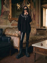 cyber platform boots worn by female model made by Chateau De Lion