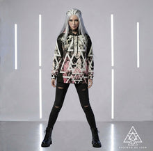 Punk Girl graffiti Hoodie by Chateau De Lion featuring luxury fashion design worn by female model