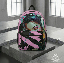 RVR GRL baby pink backpack with cyber punk vibes by Chateau De Lion