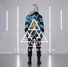 RVR GRL Blue Hoodie by Chateau De Lion featuring cyber punk anime artwork premium luxury fashion design worn by male model