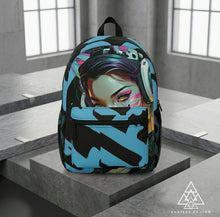 RVR GRL Blue Backpack with cyber punk vibes by Chateau De Lion