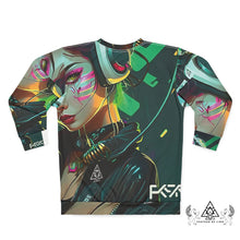 RVR GRL green graphic sweatshirt  cyber anime streetwear custom design by Chateau De Lion