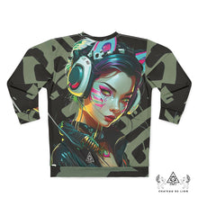 RVR GRL Grey Sweatshirt by Chateau De Lion featuring cyber punk anime artwork premium luxury fashion 