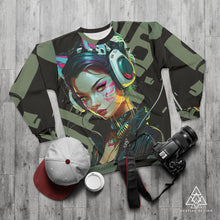 RVR GRL Grey Sweatshirt by Chateau De Lion featuring cyber punk anime artwork premium luxury fashion 