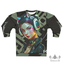 RVR GRL Grey Sweatshirt by Chateau De Lion featuring cyber punk anime artwork premium luxury fashion 