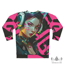 RVR GRL Hot Pink Sweatshirt by Chateau De Lion featuring cyber punk anime artwork premium luxury fashion