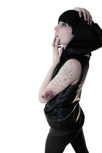 Leather Hooded Vest