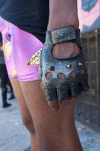 Reclaimed Leather Spiked Gloves