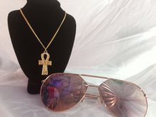 Egyptian 14k gold Ankh pendant necklace made by chateau de lion front view
 cdl-neck-ankh-01