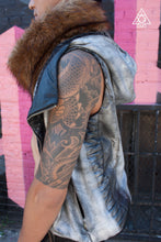 the silver cyber punk vest jacket made by chateau de lion side view cdl-slvr-vst-ho-01
